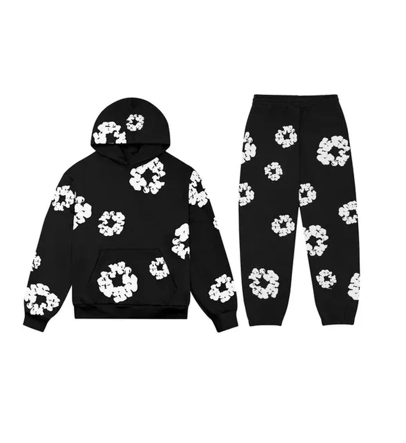 Men'S Tracksuits Streetwear Y2K Suit Mens Hoodie Sweatpants Two Piece Set Hip Hop Patchwork Oversized Pullover Sweatshirt Casual Pants