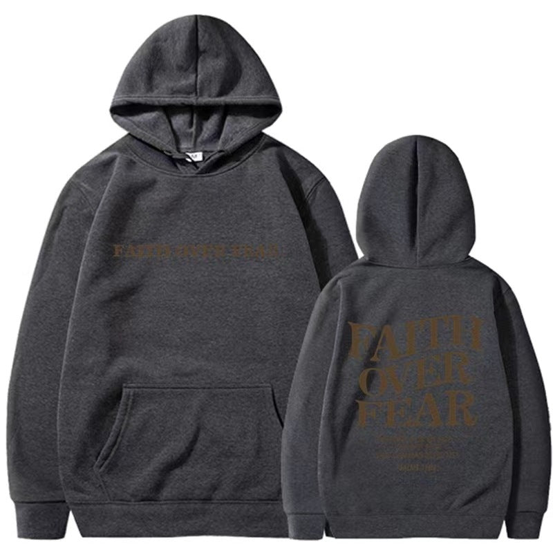 New Hoodie Faith Fear Men'S and Women'S Printed Sweatshirt