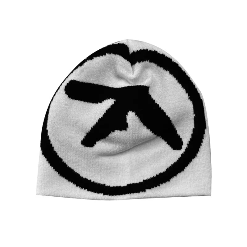 Women Hat Knitting Beanies Aphex Twin Caps for Men Y2K Streetwear Winter Fashion Pullover Kpop Vintage Goth Warm Hip Hop Unisex